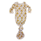 Sugar Lily's Classic Pooh Baby Gown, Bamboo Viscose, Soccer Ball Print, Knotted, Adjustable