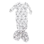 Sugar Lily's Classic Pooh Baby Gown, Bamboo Viscose, Soccer Ball Print, Knotted, Adjustable